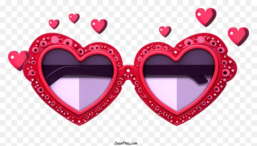 สีชมพูอแว่นตากันแดด，แว่นกันแดดรูปหัวใจ PNG