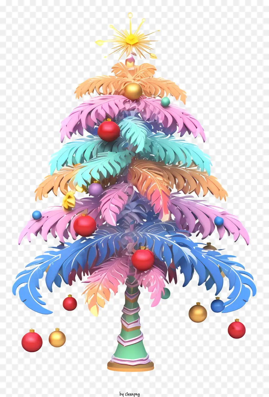 ต้นคริสต์มาส，สีสองใบ PNG