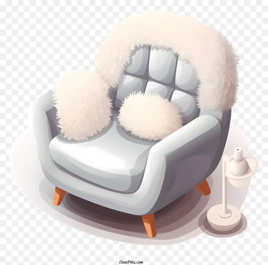 เก้าอี้ที่มีขน，เก้าอี้หนังสีขาว PNG