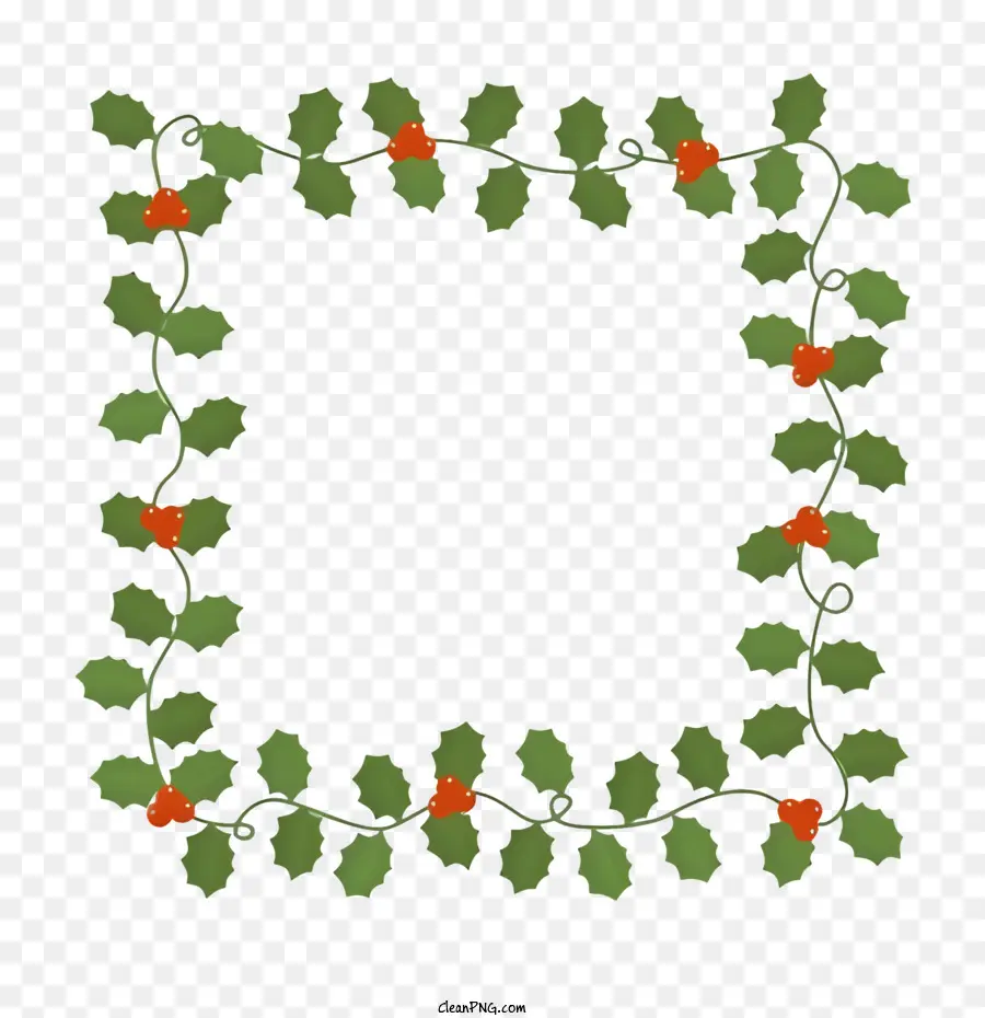 ฮอลลี่ Wreath，สีแดงแต่เบอร์รี่ PNG