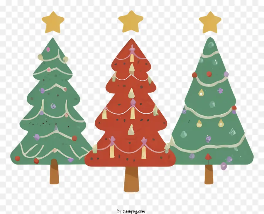คริสมาสต์ต้นไม้，สีต่างออก PNG