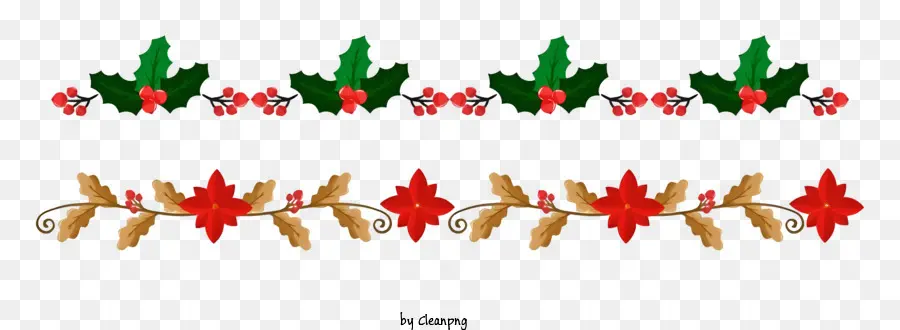 คริสมาสต์ Wreath，ผลเบอร์รี่สีแดงและสีเขียว PNG