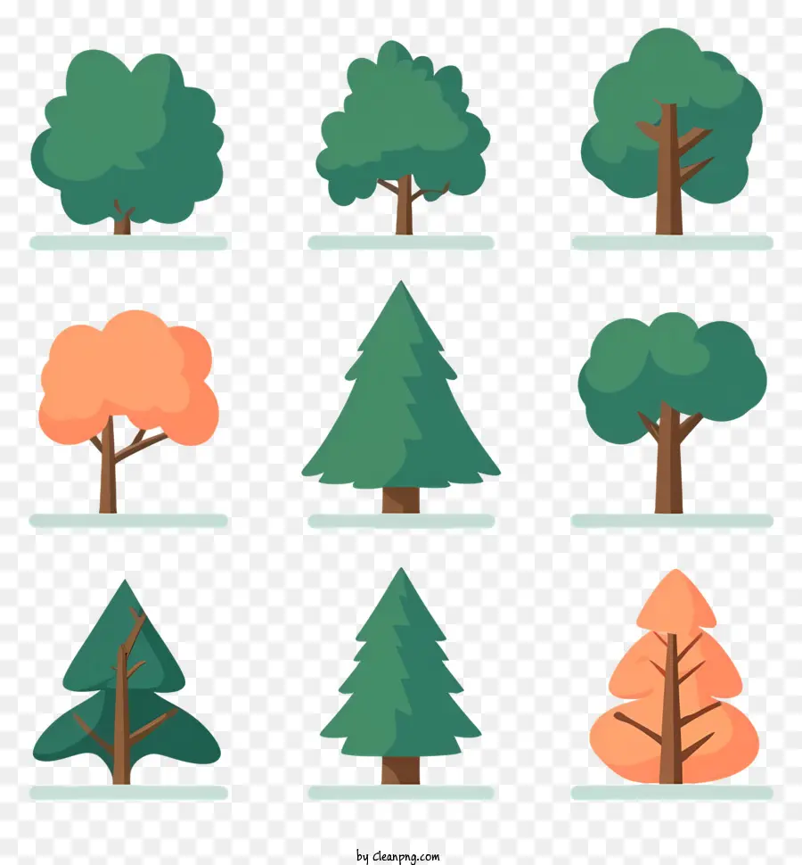ภาพประกอบต้นไม้，ฤดูกาลที่แตกต่างกันของต้นไม้ PNG