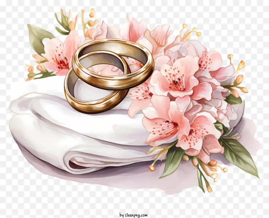 แหวนแต่งงาน，บดอกกุหลาบสีชมพู PNG