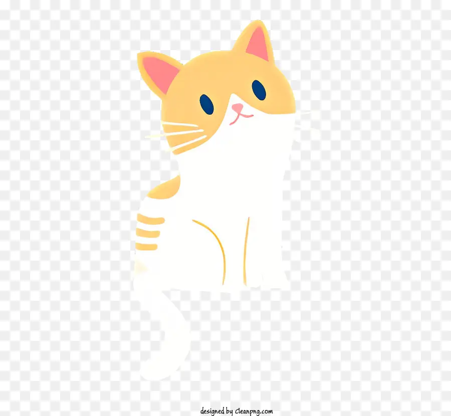 แมว，แมวขาวและสีส้ม PNG