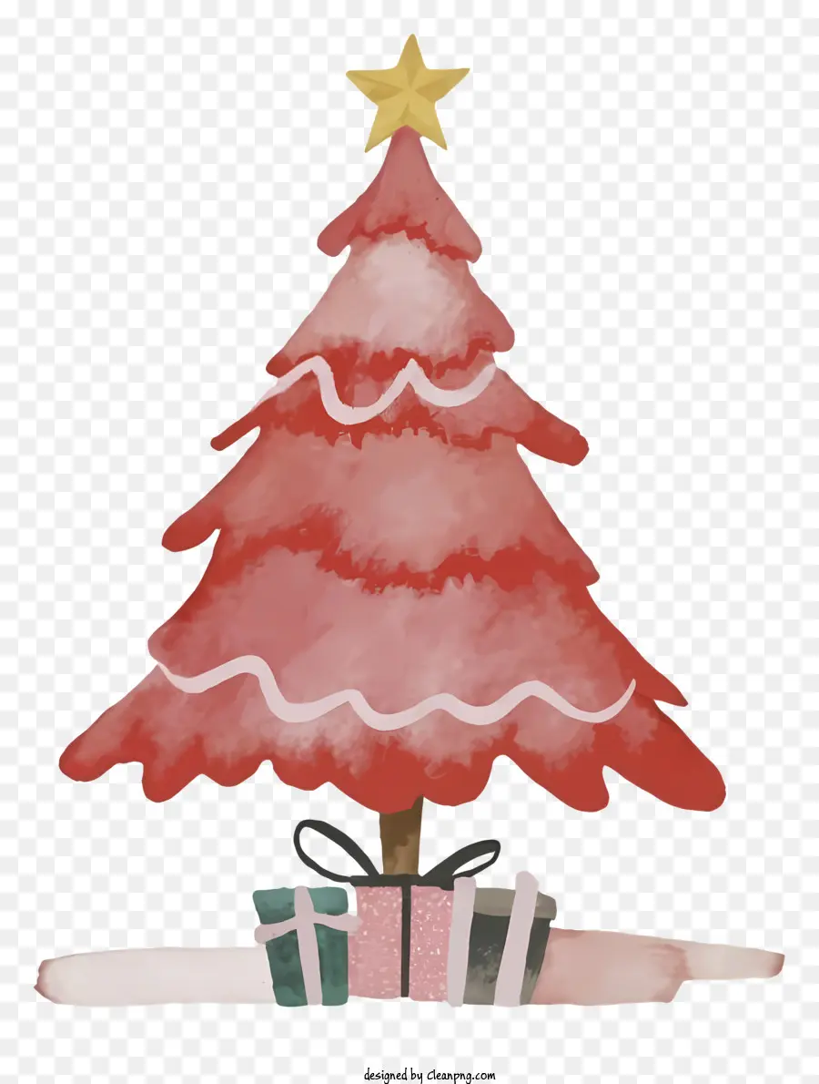 สีชมพูต้นคริสต์มาส，ของขวัญ PNG