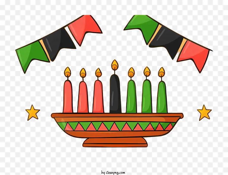 เทียนหลากสี，เทียน Kwanzaa PNG