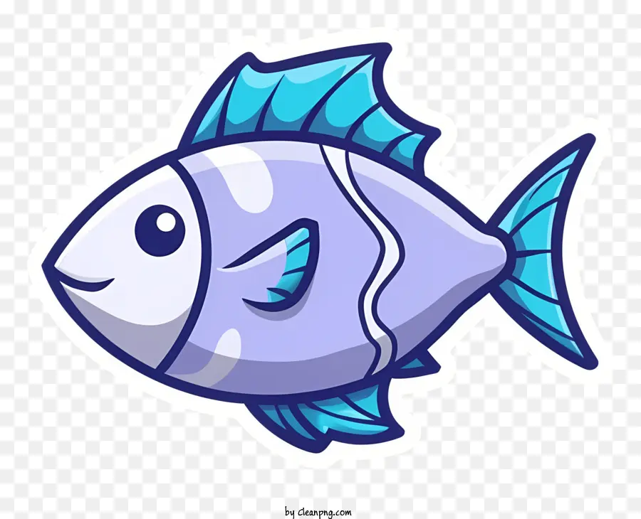 การ์ตูนปักปลา，ครีบสีฟ้า PNG