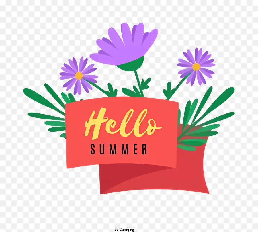 Summer Sign，ดอกไม้สีม่วง PNG