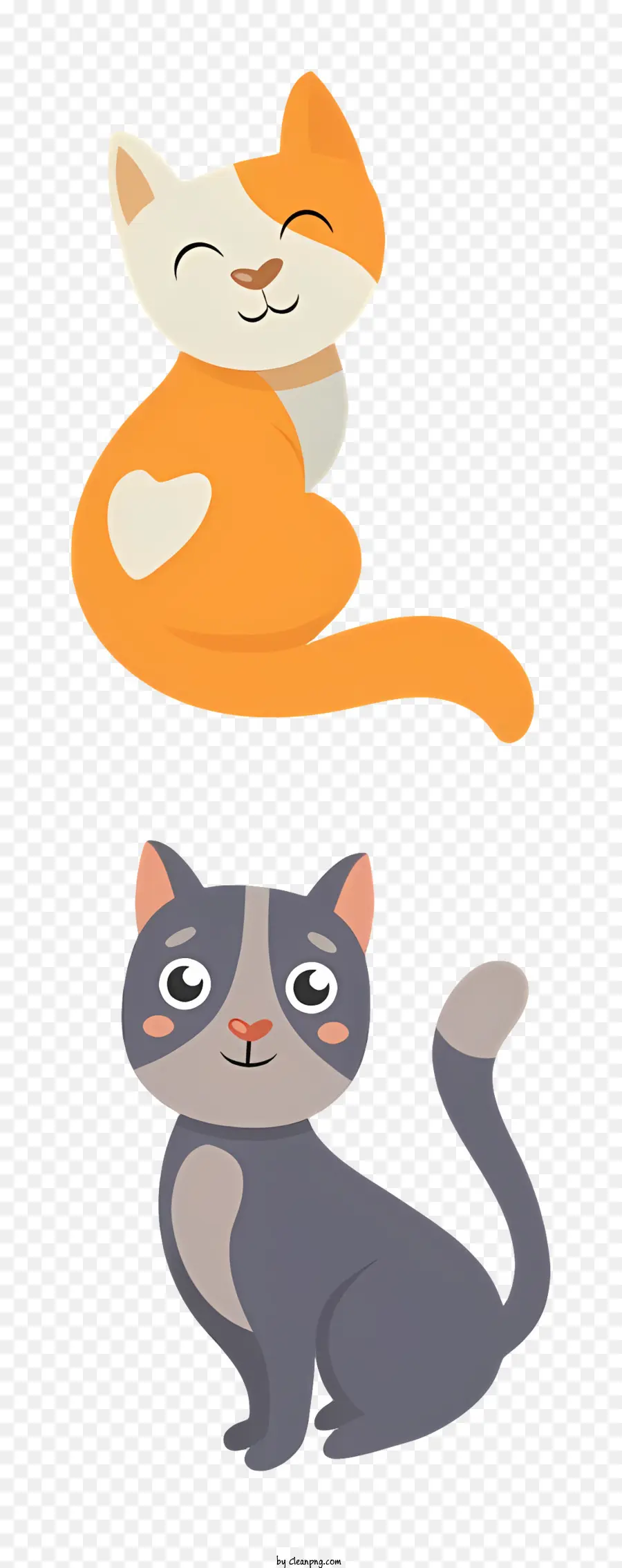 แมว，แมวส้มและขาว PNG