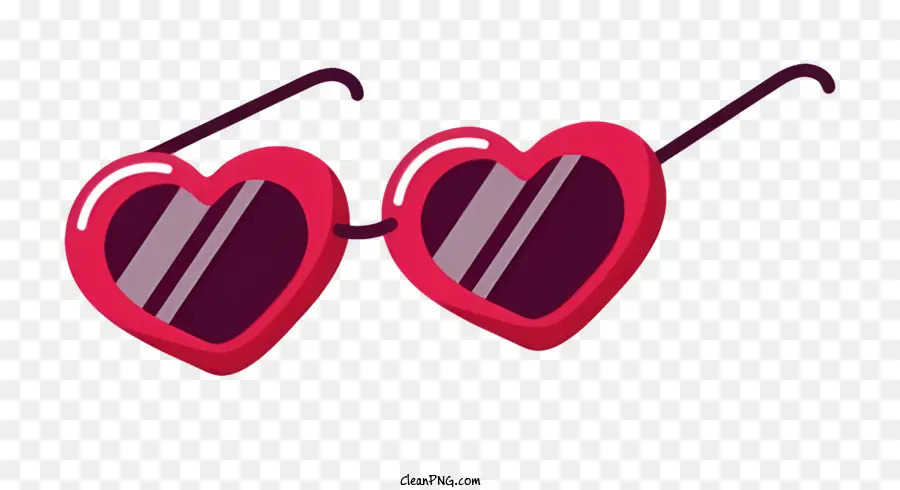 สีชมพูอแว่นตากันแดด，เลนส์รูปหัวใจ PNG