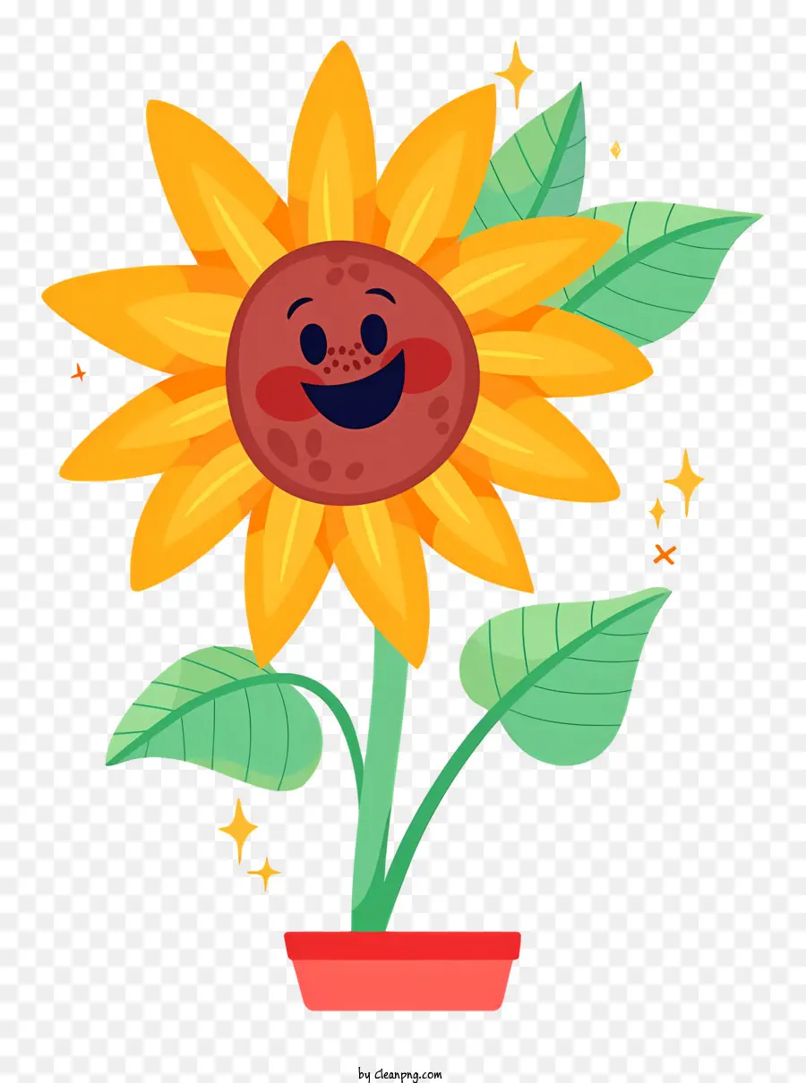 การ์ตูนปัก Sunflower，ยิ้ม Sunflower PNG