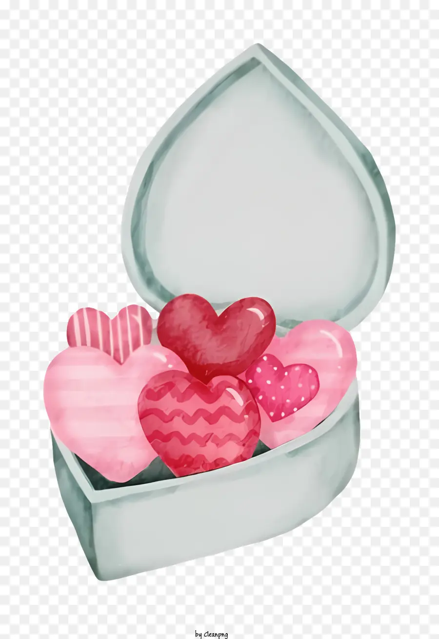 Heartshaped กล่อง，สีชมพูหัวใจ PNG