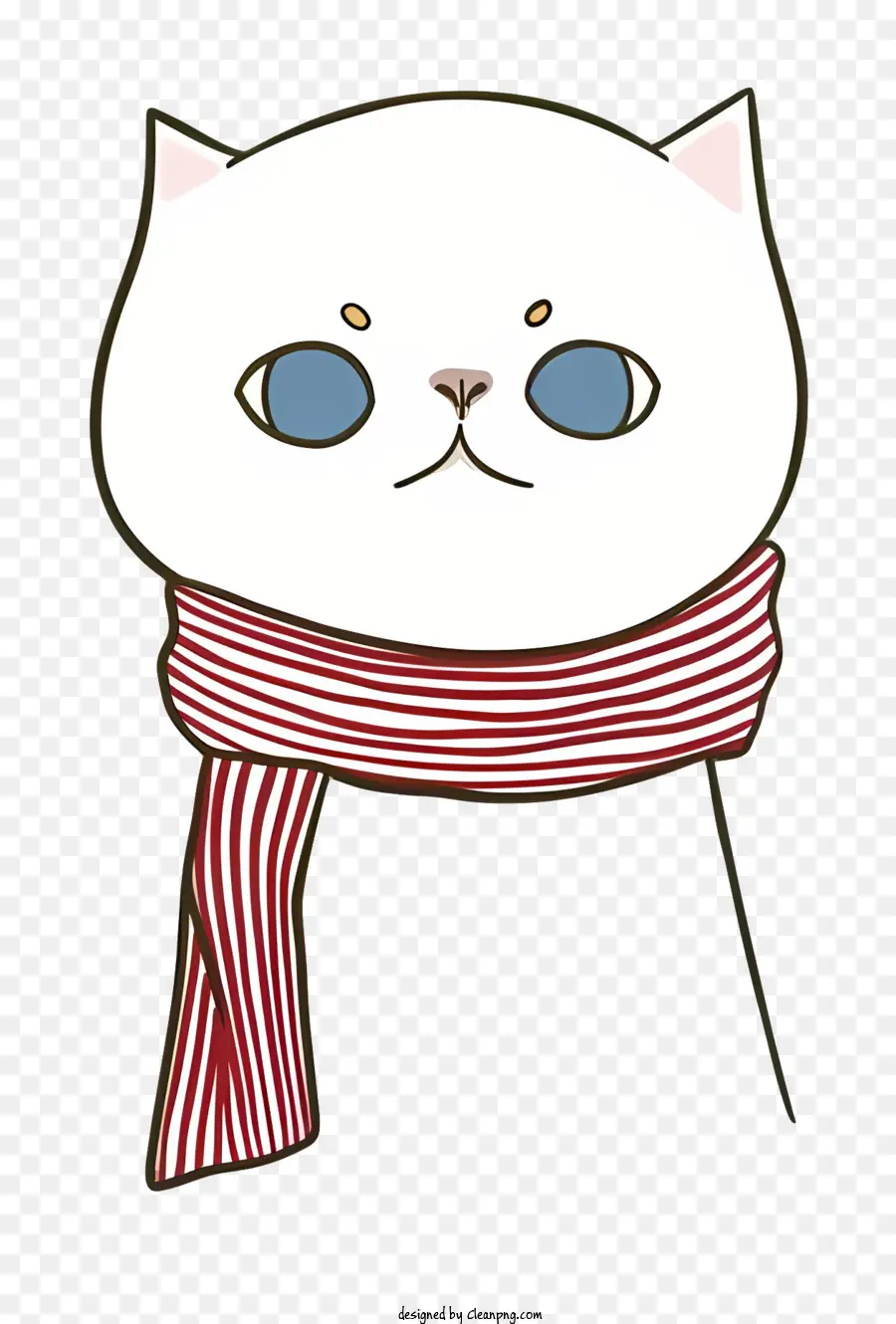 แมวกับผ้าพันคอ，ผ้าพันคอลายสีแดงและสีขาว PNG