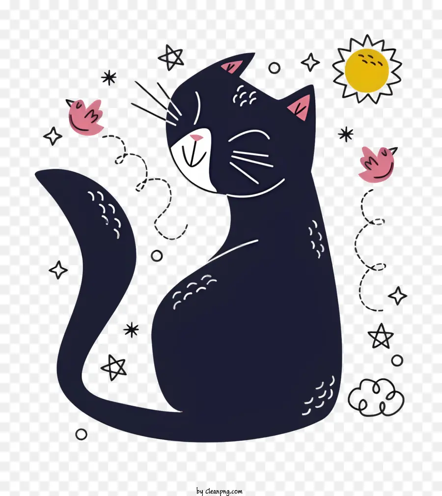 แมวดำ，น่ารักแมว PNG