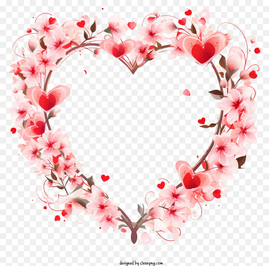 รูปร่างหัวใจ，เชอร์รี่ Blossoms PNG