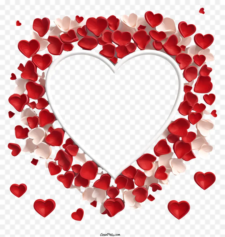 Heartshaped กรอบ，หัวใจกระดาษสีแดงและสีชมพู PNG