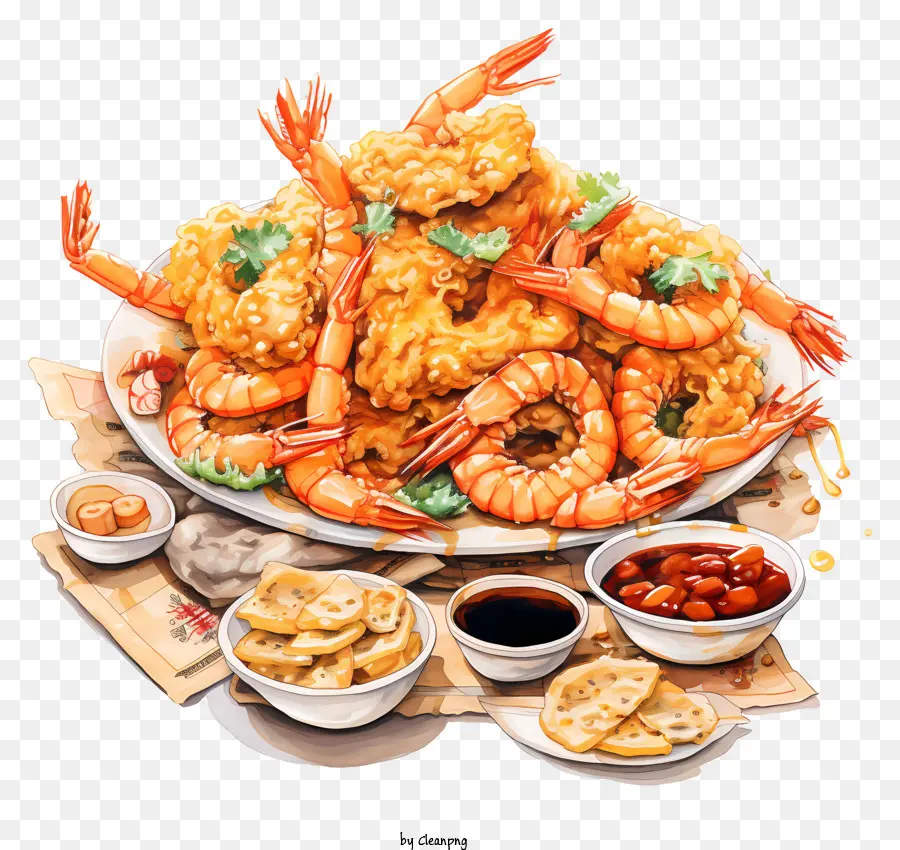 กุ้ง，เทมปุระกุ้ง PNG