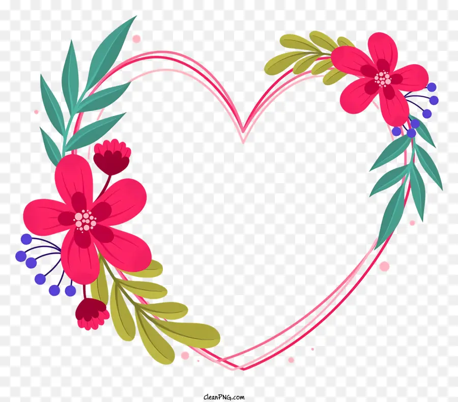 พวงหรีด Heartshaped，ดอกไม้สีชมพู PNG