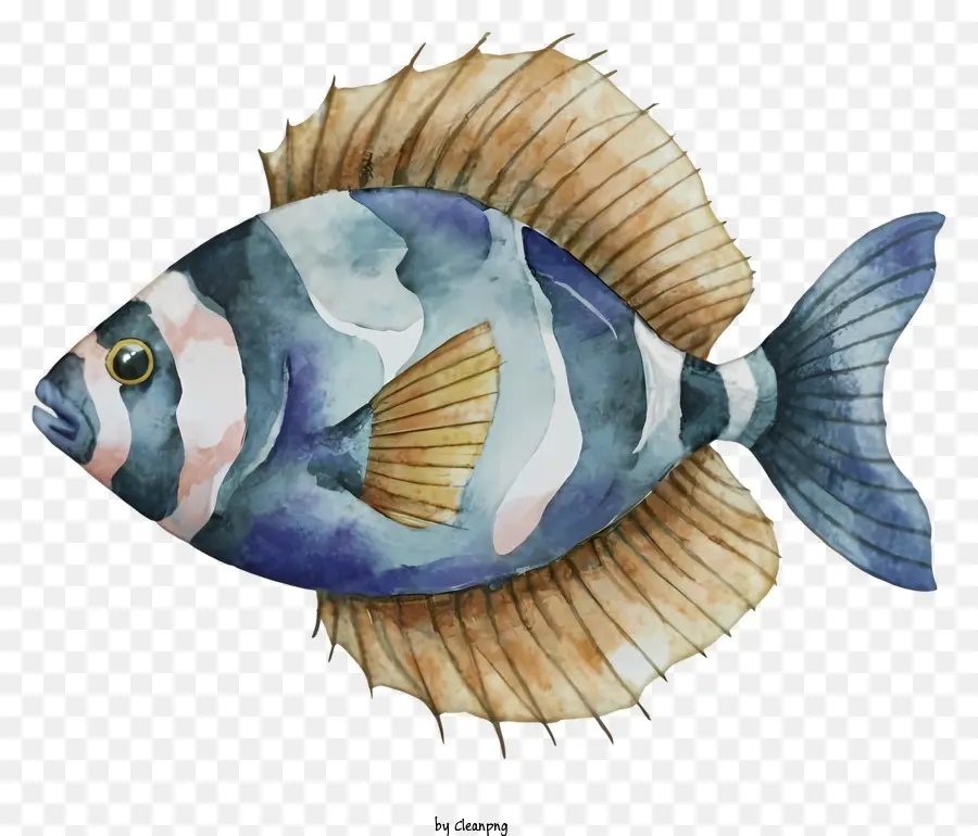 สีน้ำเงินปลา，ปลาสีน้ำตาล PNG