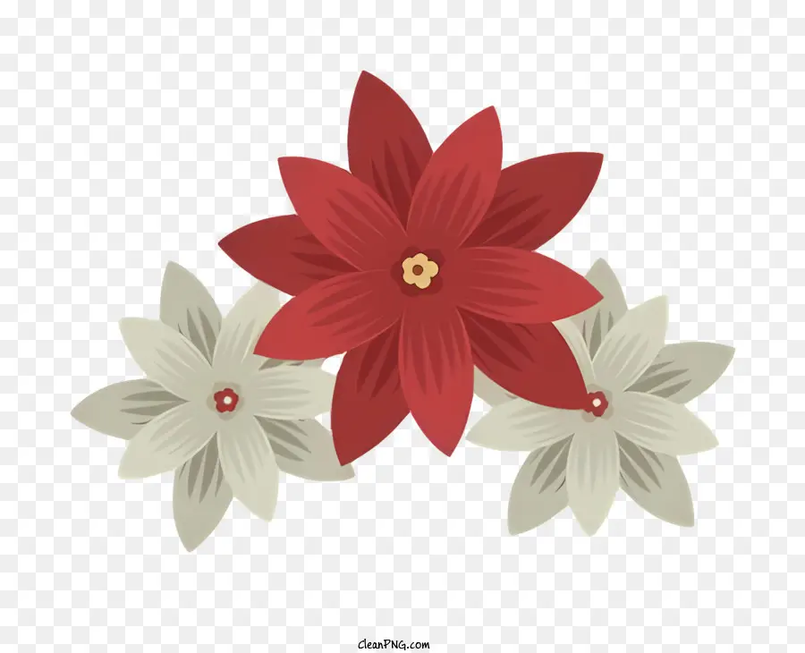 ข้อตกลงดอกไม้，ดอกไม้สีแดงและสีขาว PNG