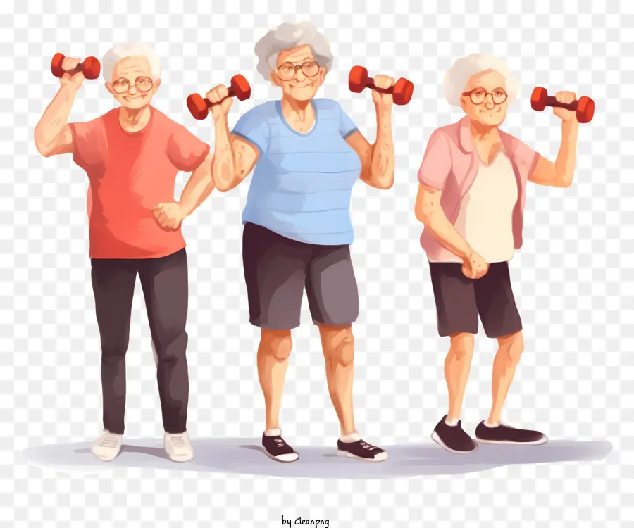 ฟิตเนสผู้สูงอายุ，การออกกำลังกายแบบกลุ่ม PNG