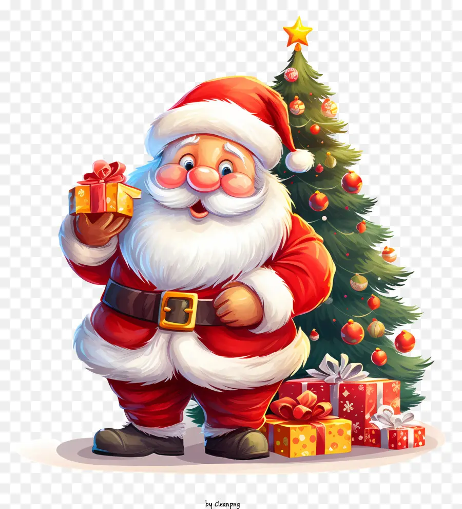 ซานต้าคลอส，ต้นคริสต์มาส PNG