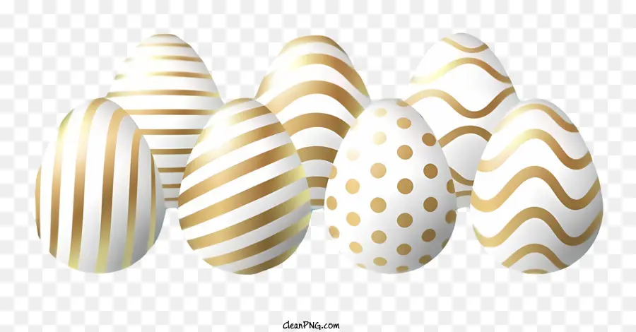 ไข่รูปแบบ，ไข่ขาวที่มีแถบสีทอง PNG