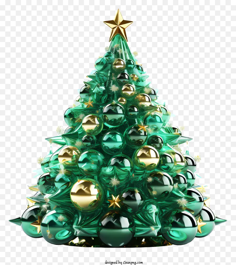 ต้นคริสต์มาส，ต้นคริสต์มาสสีเขียวและสีทอง PNG