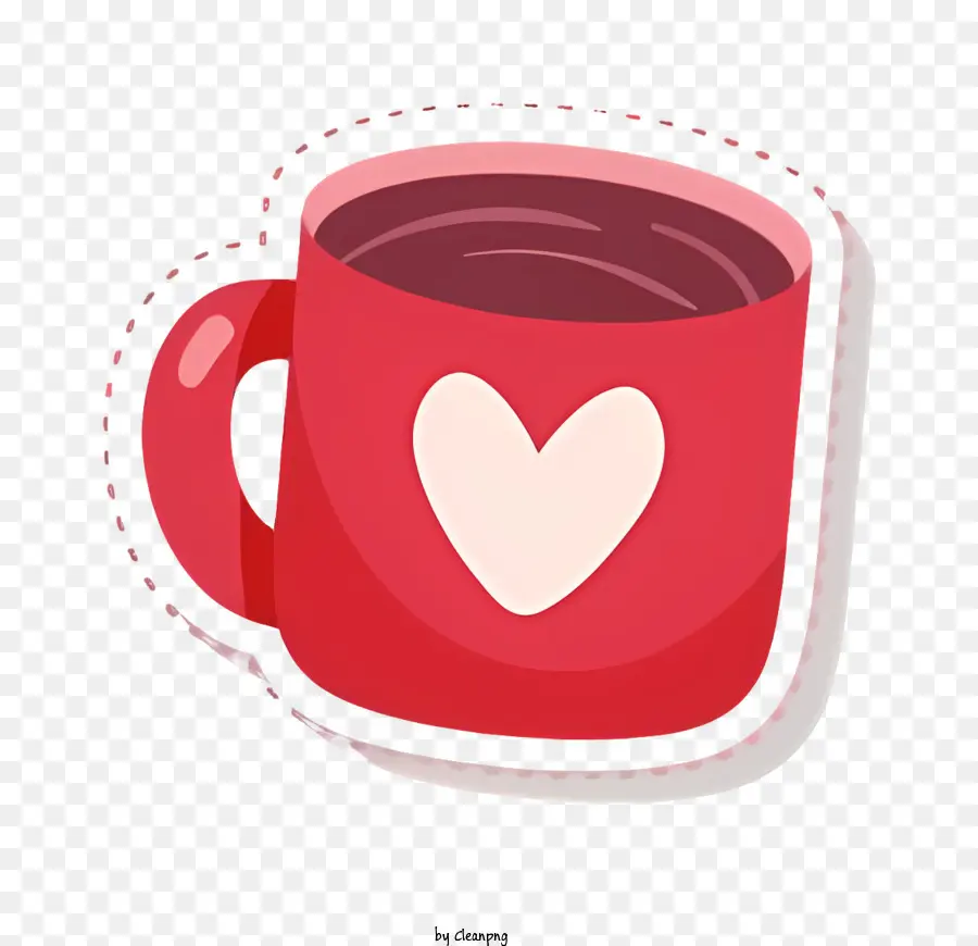 สีแดงถ้วยกาแฟ，ถ้วยกาแฟหัวใจ PNG