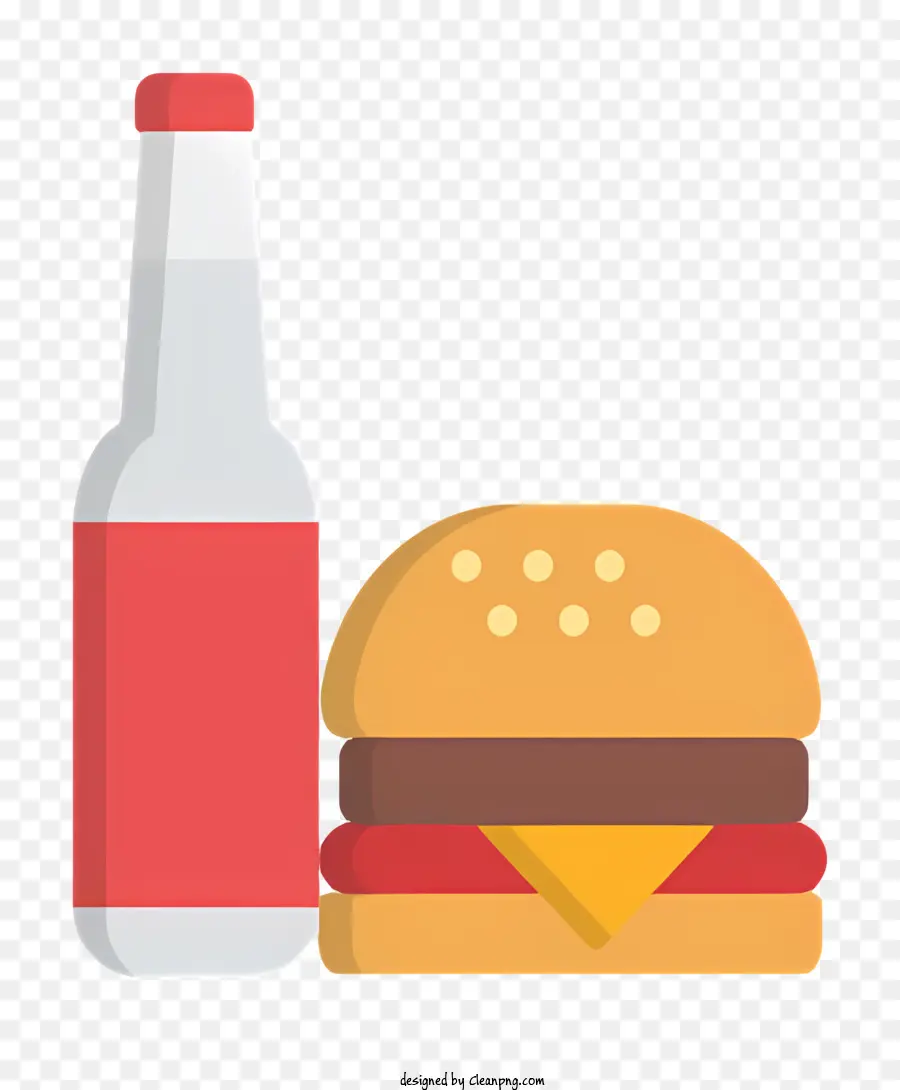 แฮมเบอร์เกอร์และเบียร์，อาหารและเครื่องดื่ม PNG