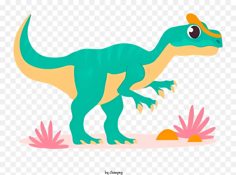 การ์ตูนปักไดโนเสาร์เต่าล้านปี，โทนสีเขียวและสีน้ำเงิน PNG