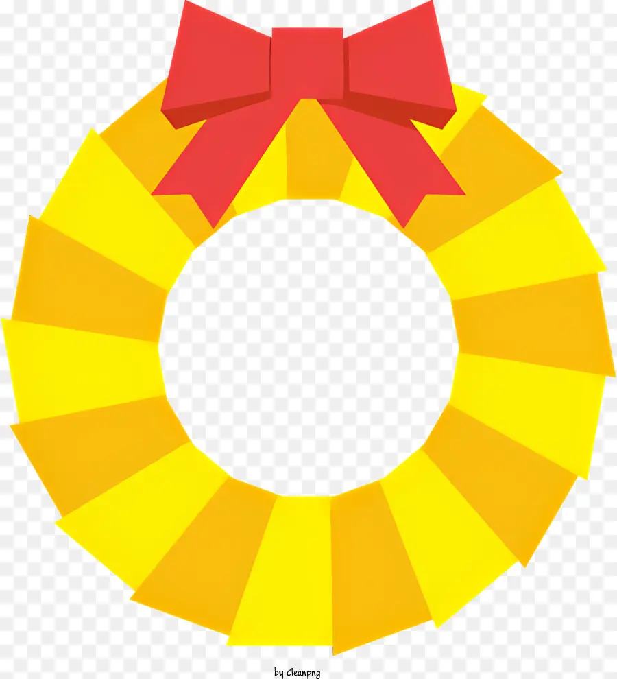 สีเหลือง Wreath，สีแดงธนู PNG