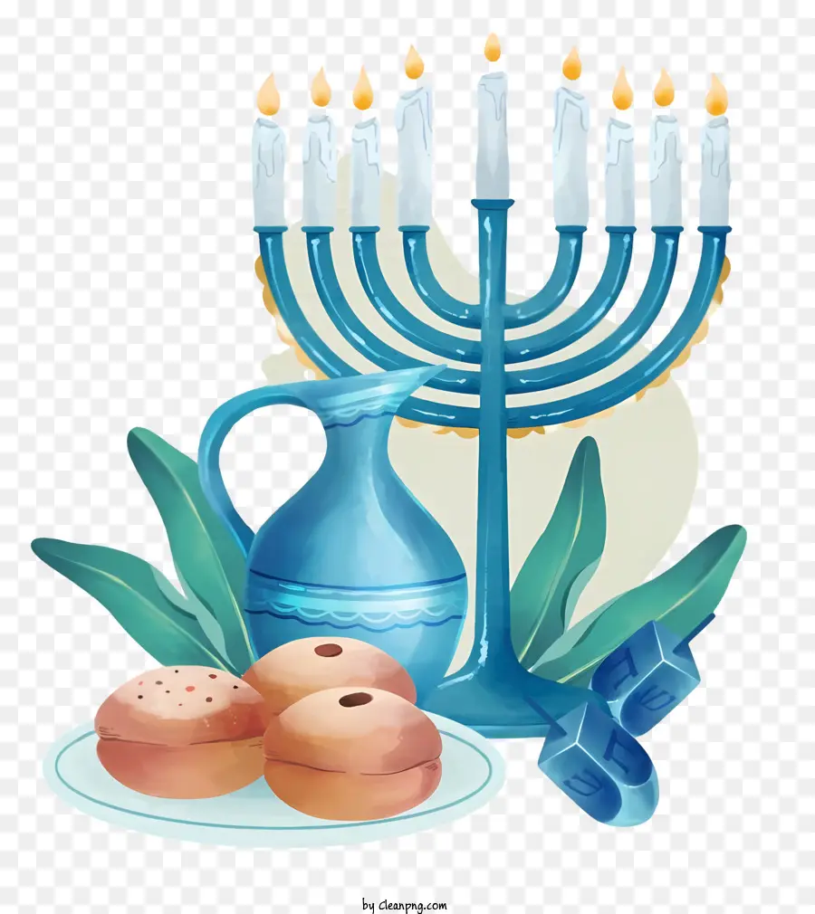 Chanukah Menorah，การเฉลิมฉลอง Hanukkah PNG