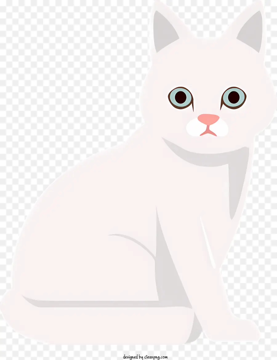 แมวสีขาว，ตาสีเขียว PNG