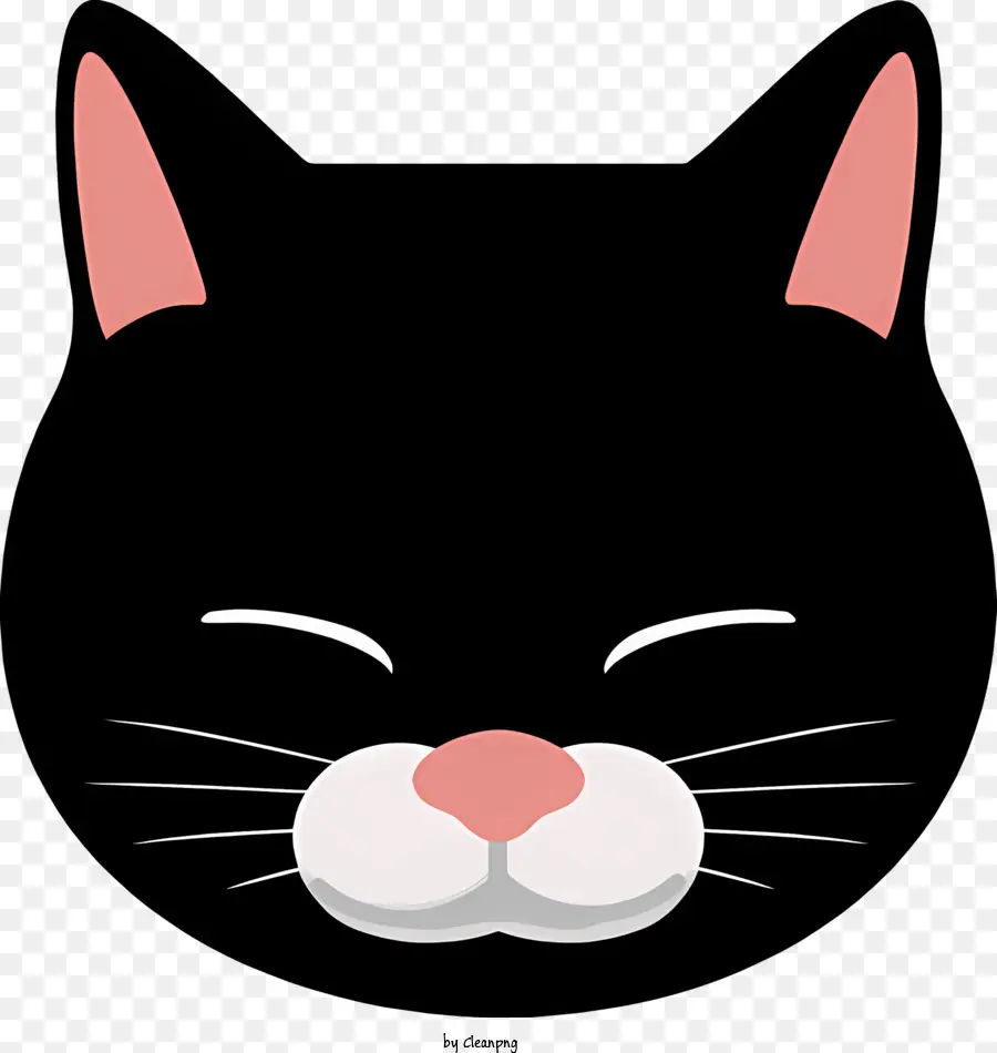 แมวดำ，จมูกสีชมพู PNG