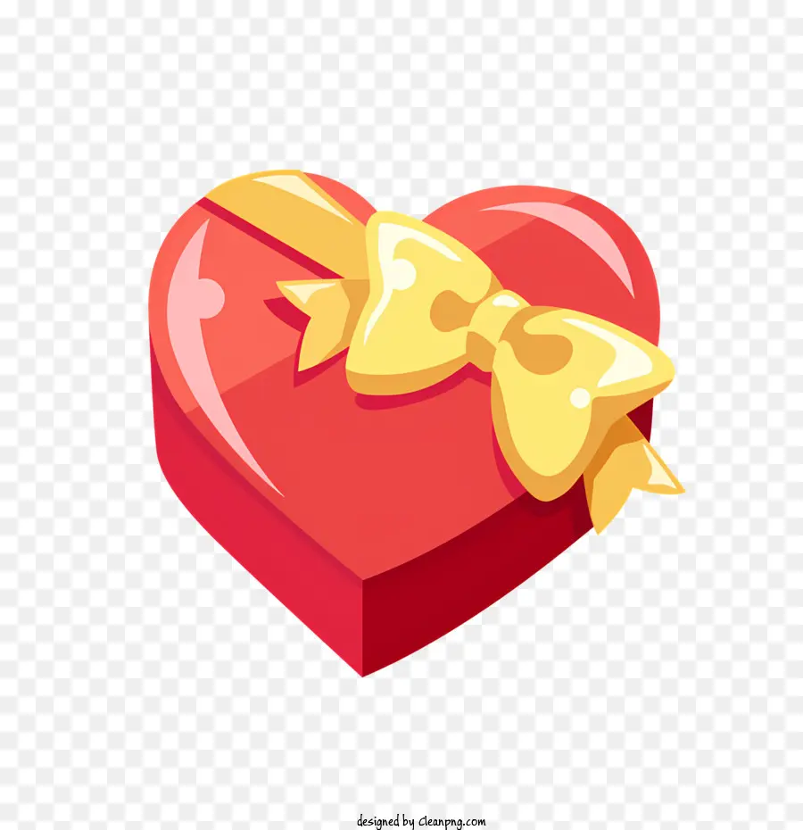 สีแดง Heartshaped กล่อง，ทองธนู PNG