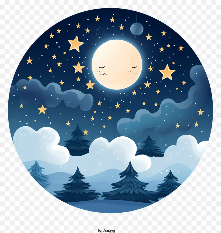 คืนท้องฟ้า，คืนพระจันทร์เต็มดวง PNG
