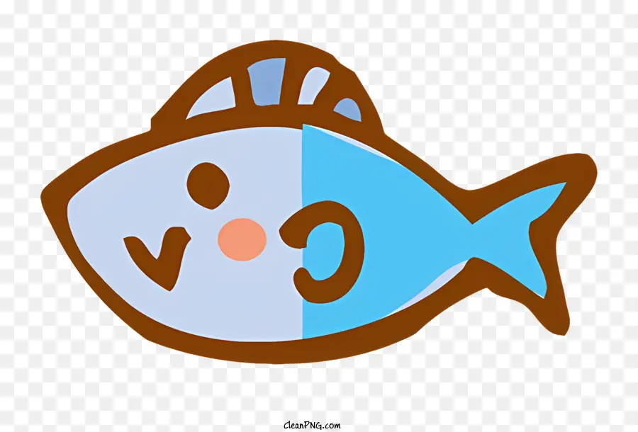 การ์ตูนปักปลา，ปลาสีน้ำตาลและน้ำเงิน PNG