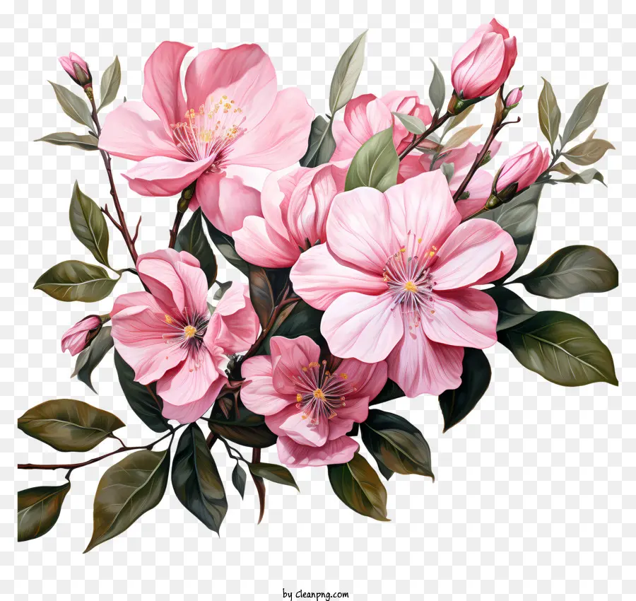 ดอกไม้สีชมพู，กลีบสีชมพูอ่อน PNG