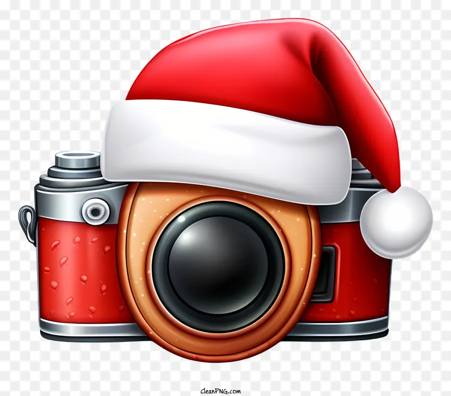 กล้องหมวกซานต้า，กล้องสีดำพร้อมเลนส์ PNG