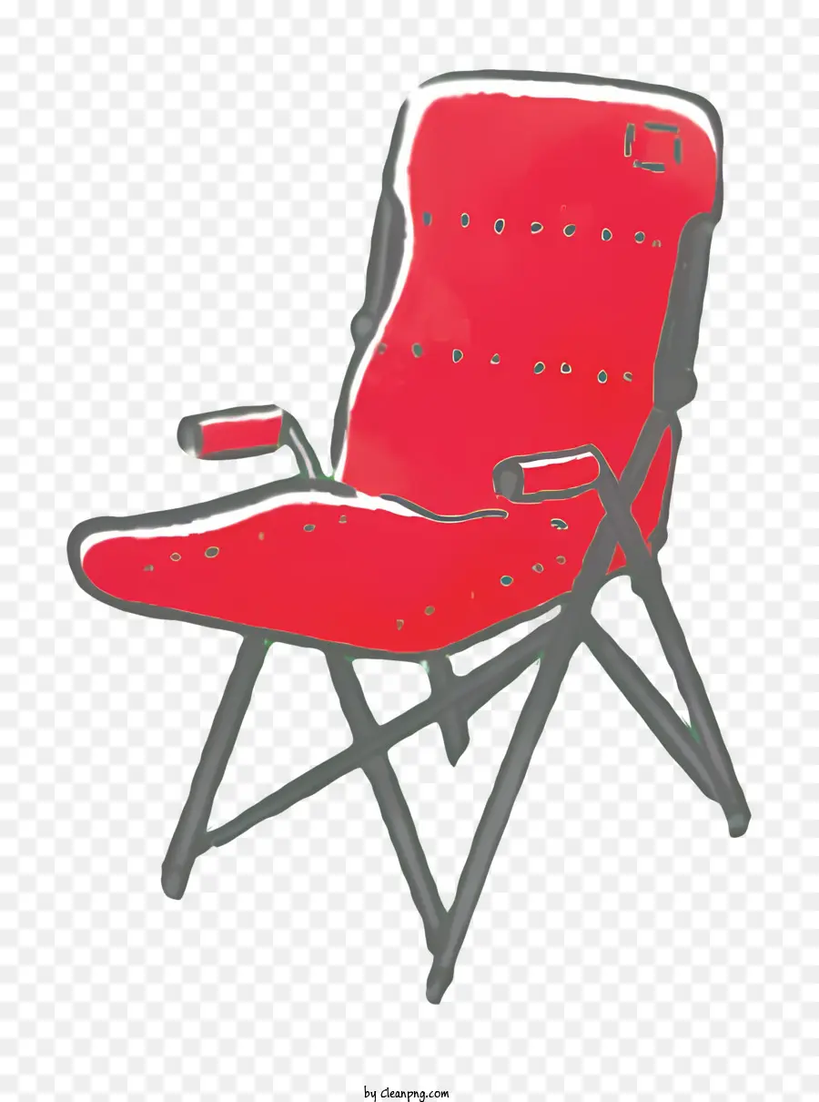 ตูน，เก้าอี้พับสีแดง PNG