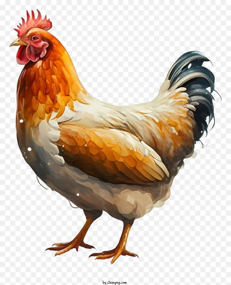 การ์ตูน，ไก่สีสันสดใส PNG