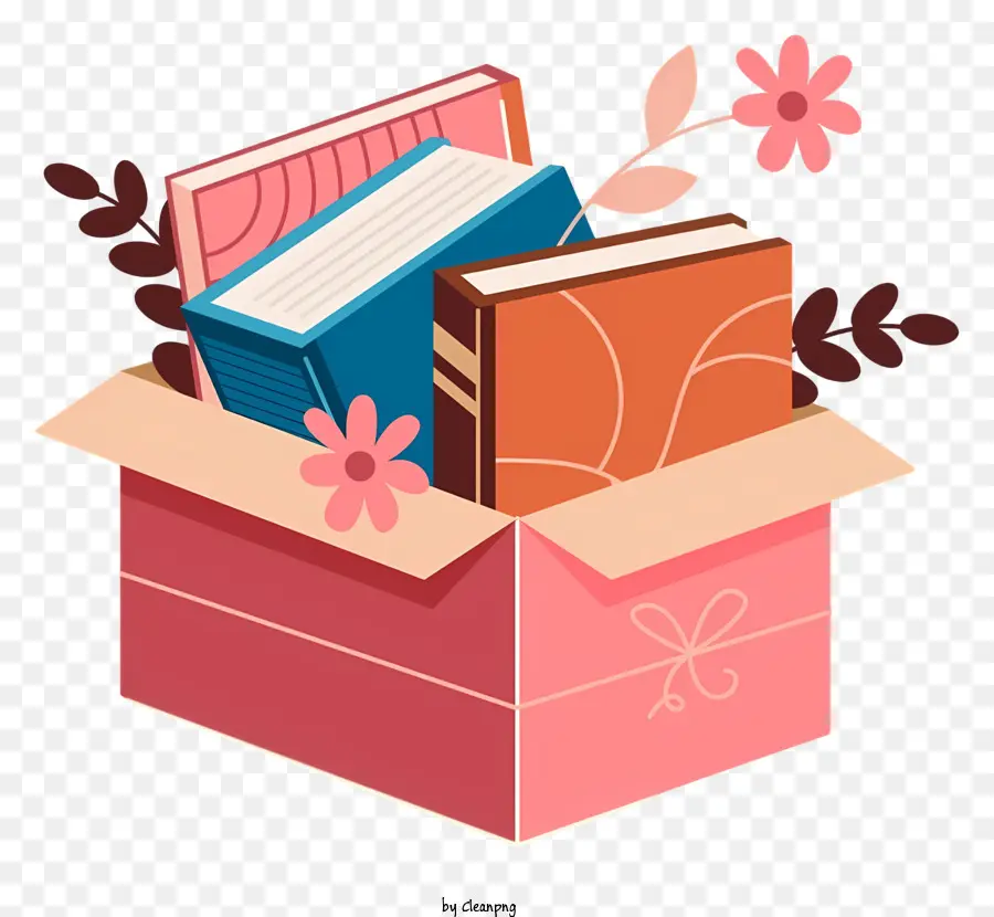 หนังสือ，กล่องกระดาษแข็งสีชมพู PNG
