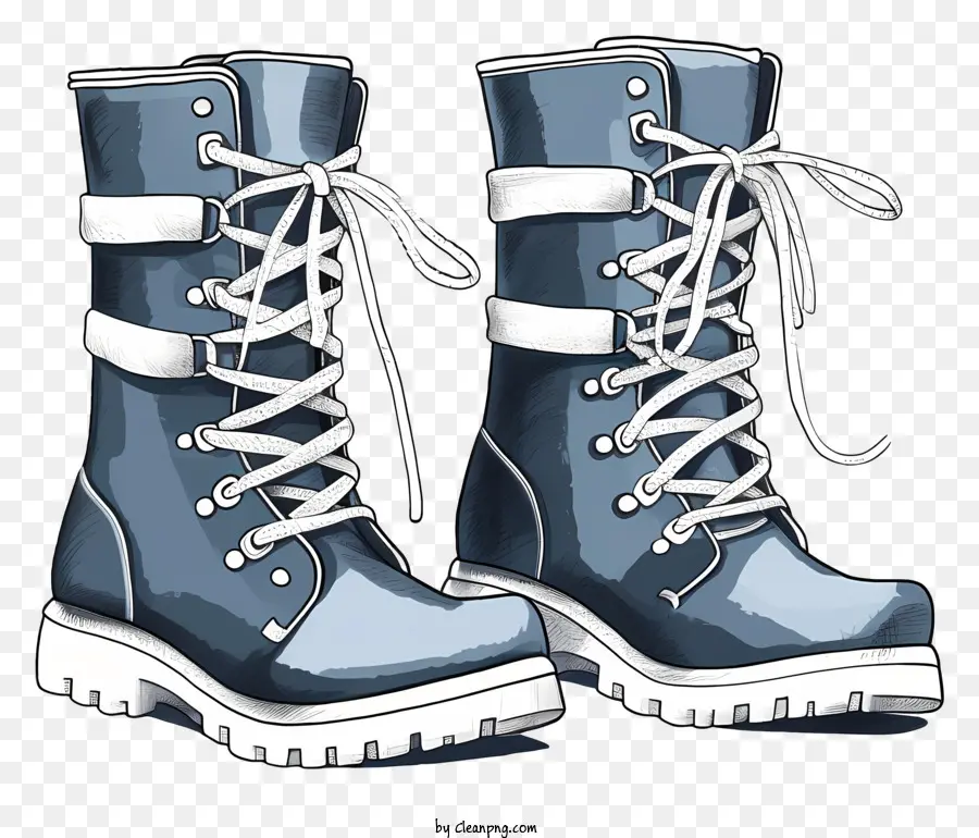 Sketch Winter Boots，รองเท้าบูทฤดูหนาวสีน้ำเงิน PNG