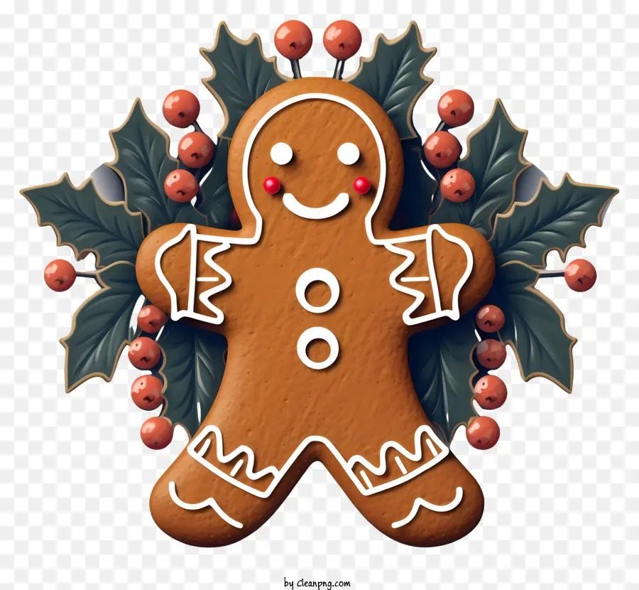การตกแต่งขนมปังขิงที่เหมือนจริง，Candy Cane Gingerbread Man PNG