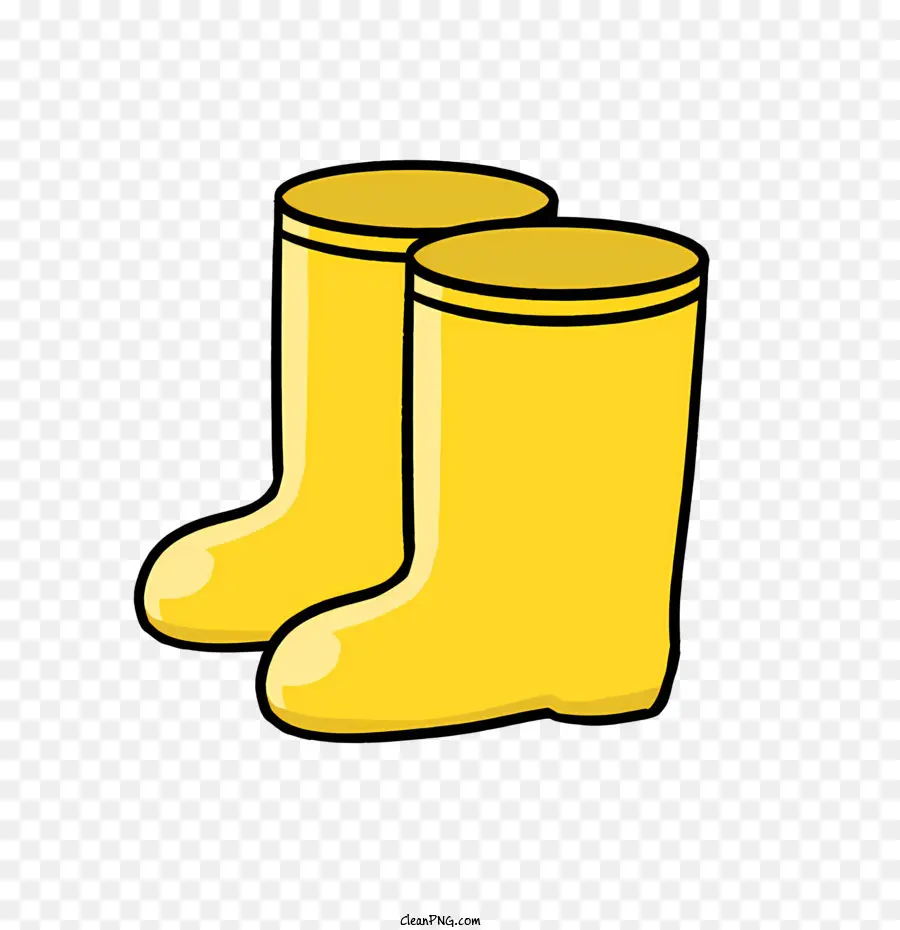 รองเท้ายางสีเหลือง，รองเท้าบูทยางกับเชือกผูกเชือก PNG