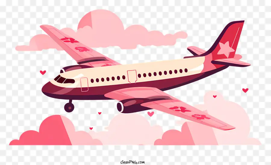 เครื่องบินวาเลนไทน์，สีชมพูบนเครื่องบิน PNG