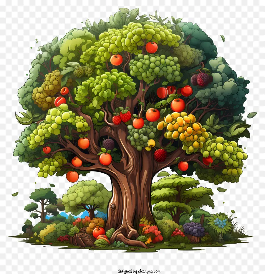 ผลไม้ต้นไม้，ต้นไม้ที่มีชีวิตชีวา PNG