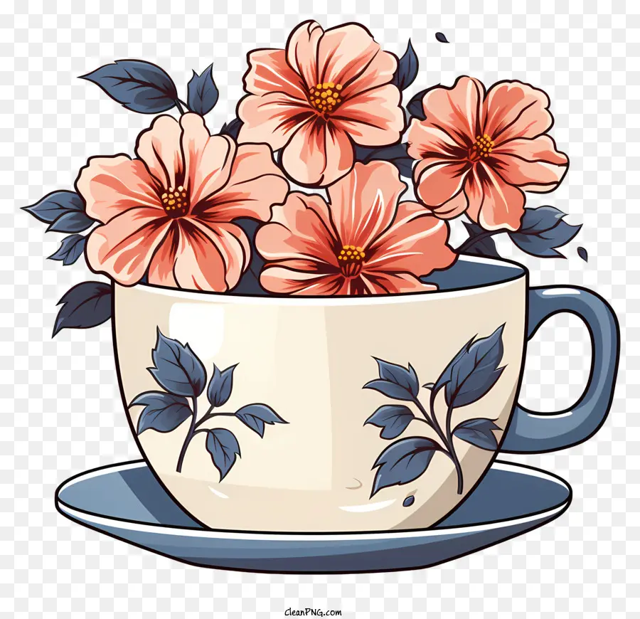 กาแฟดอกไม้，ถ้วย PNG